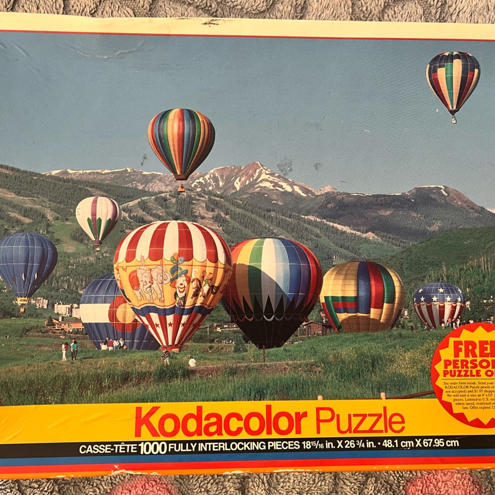 Bright Hot Air Balloons Kodacolor Jigsaw Puzzle 1000 pc, 18-15/16* 26-3/4 New